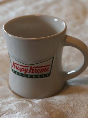 Krispy Kreme Donuts Vintage Heavy Thick Restaurant Ware Coffee Mug Raised Design